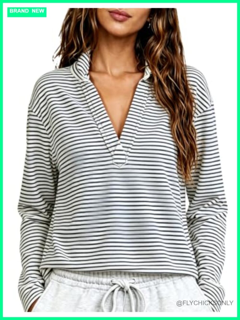 Womens V Neck Henley Sweatshirt Cropped Raw Hem Fleece Pullover